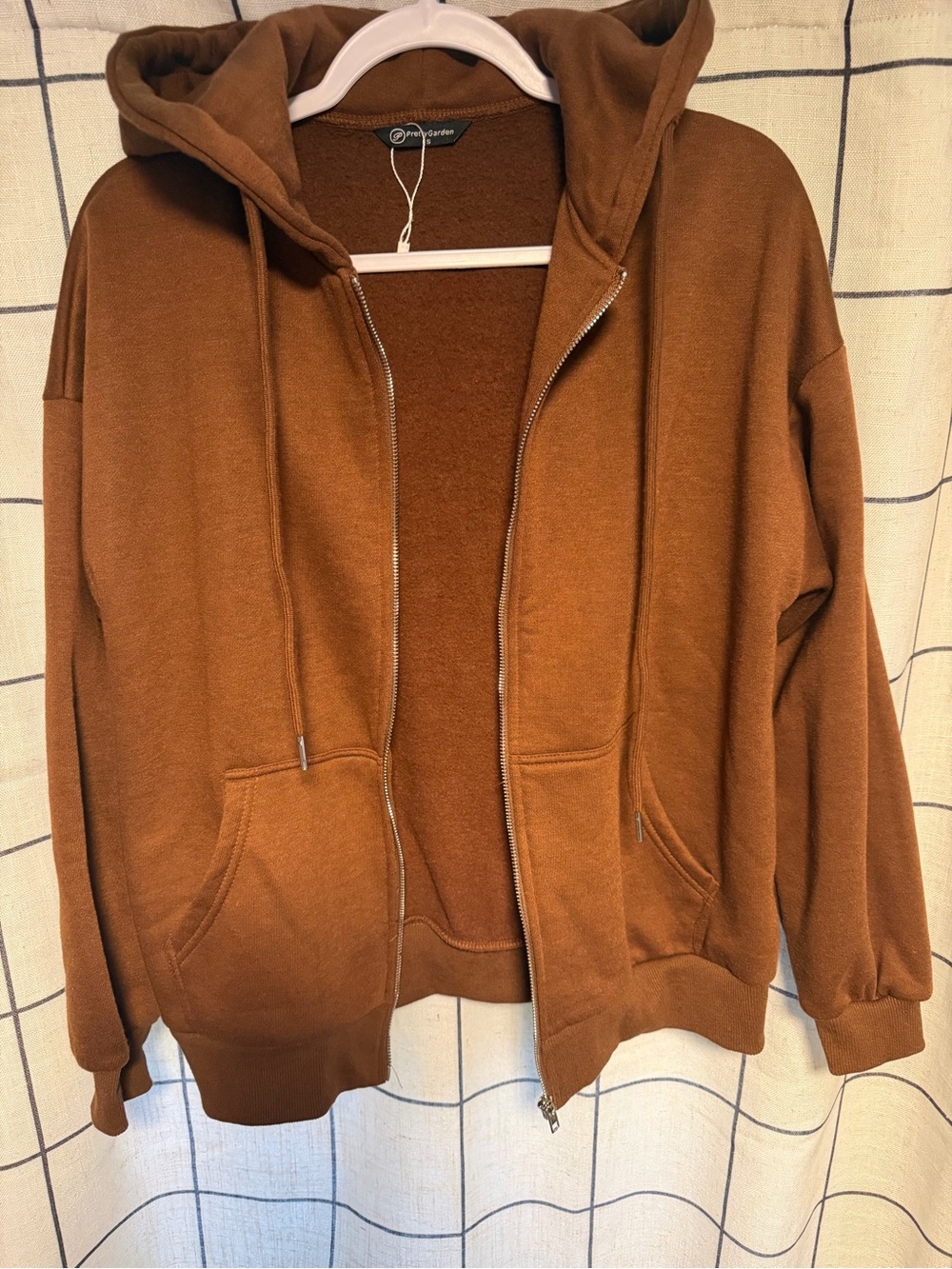 Brown Zip-Up Hoodie